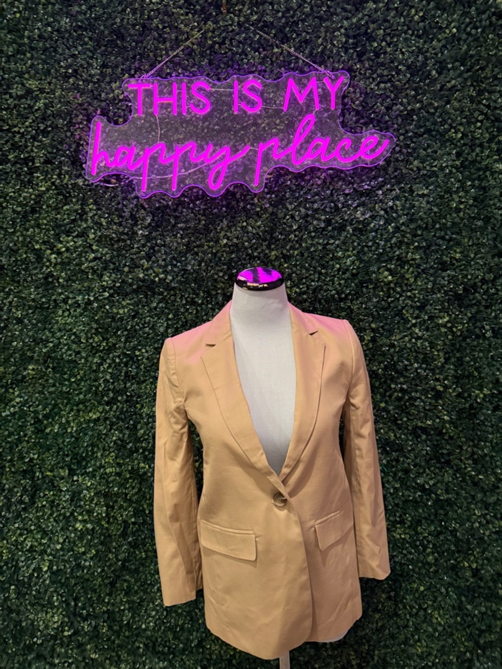 LOFT Beige Single-Button Blazer